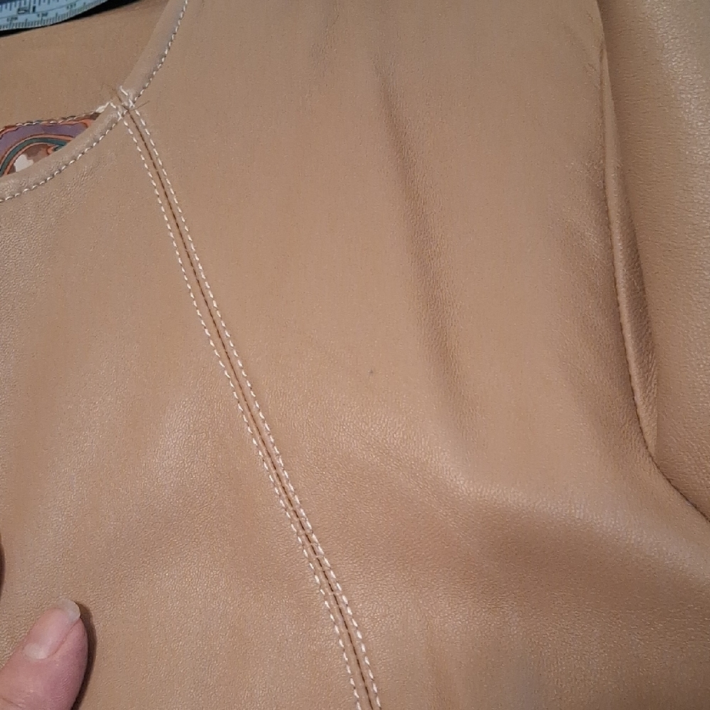 Classic Tan Leather Jacket for Women - Picture 10 of 12